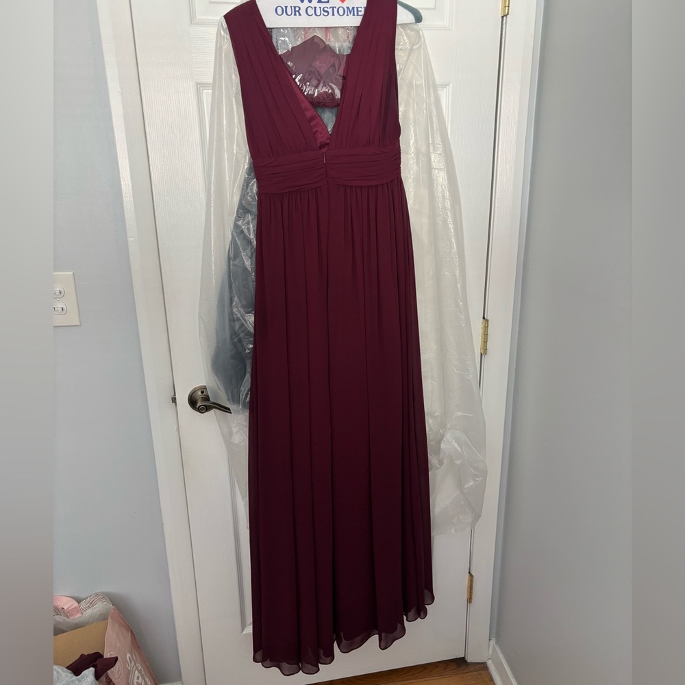 Levkoff Burgundy Bridesmaids Dress